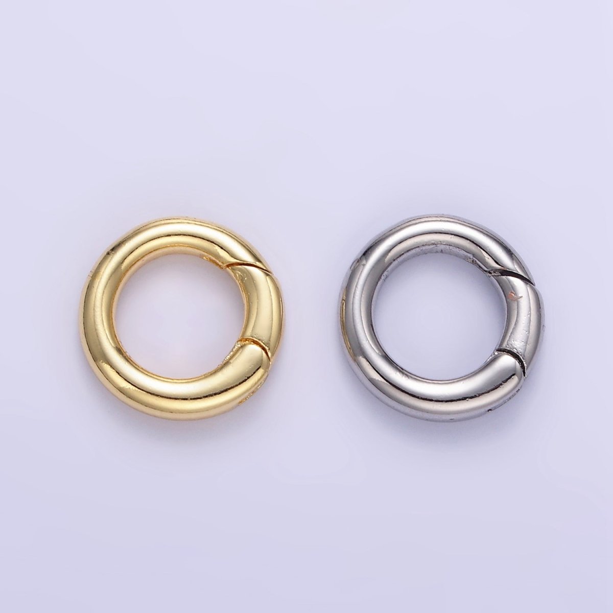 24K Gold Filled 13mm Round Push Gate Findings in Gold &amp; Silver | L079
