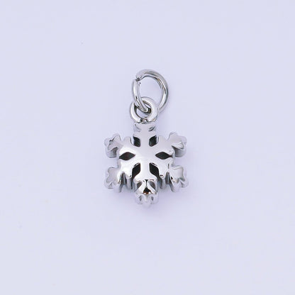24K Gold Filled 13mm Winter Season Snow Flake Holidays Charm | AH607