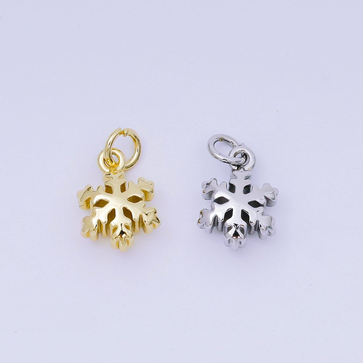 24K Gold Filled 13mm Winter Season Snow Flake Holidays Charm | AH607