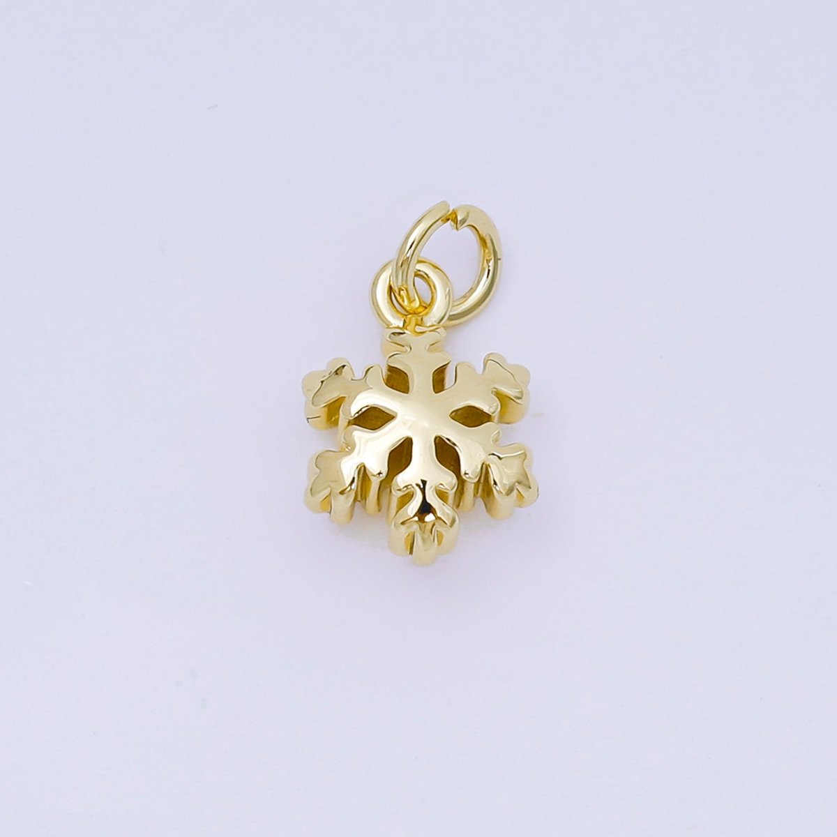 24K Gold Filled 13mm Winter Season Snow Flake Holidays Charm | AH607