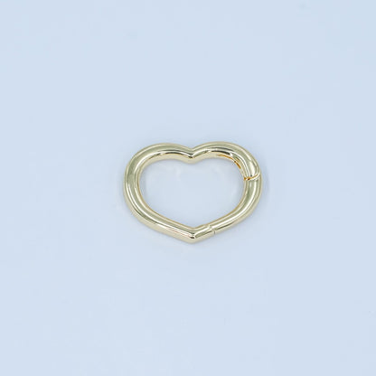 24K Gold Filled 14.8mm Minimalist Heart Push Gate Finding in Gold &amp; Silver | Z1136