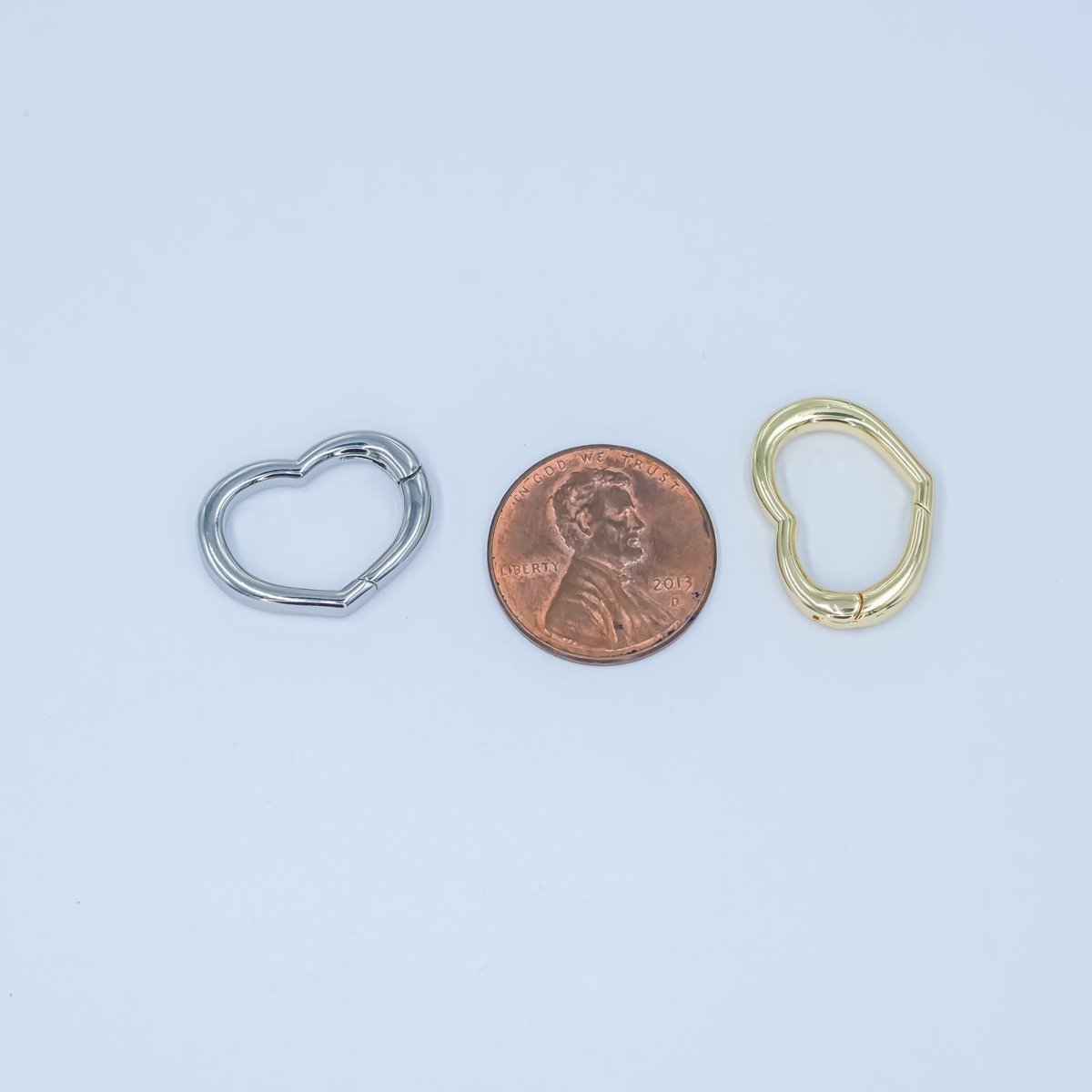 24K Gold Filled 14.8mm Minimalist Heart Push Gate Finding in Gold &amp; Silver | Z1136