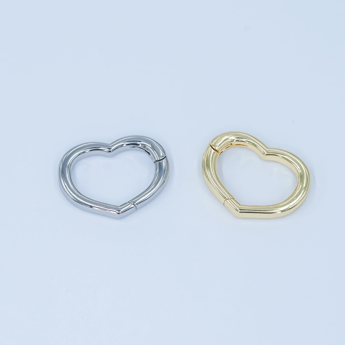 24K Gold Filled 14.8mm Minimalist Heart Push Gate Finding in Gold &amp; Silver | Z1136