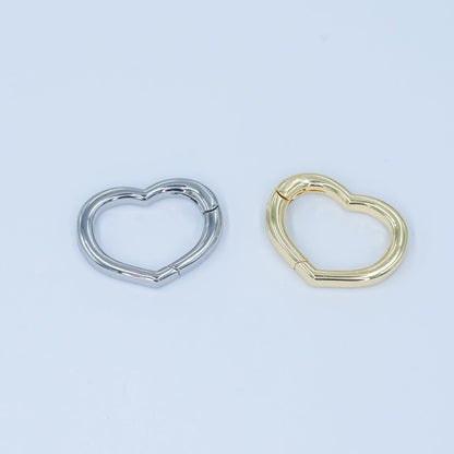 24K Gold Filled 14.8mm Minimalist Heart Push Gate Finding in Gold &amp; Silver | Z1136
