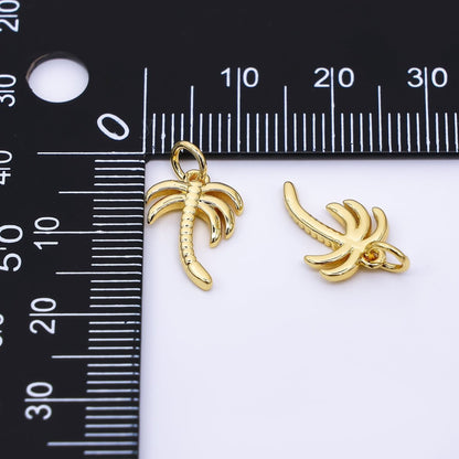 24K Gold Filled 14mm Coconut Tree Charm | AF-537