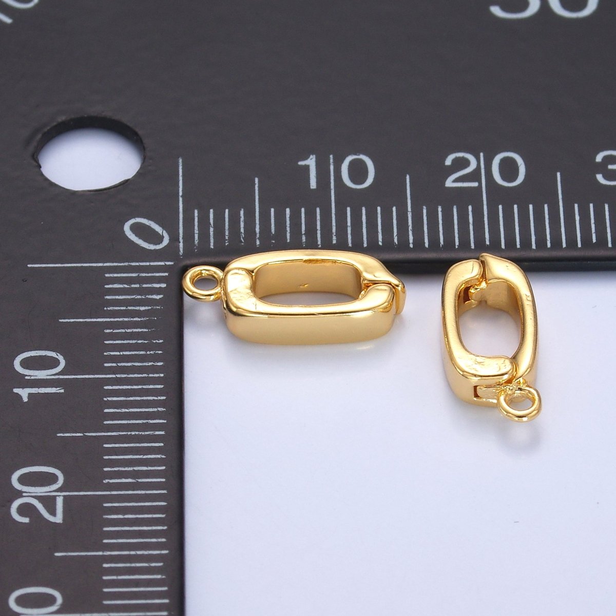 24K Gold Filled 14mm Hinged Rectangular Bail Pendant Spacer Holder | Z1320