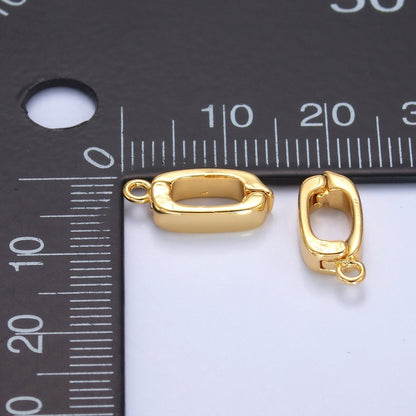 24K Gold Filled 14mm Hinged Rectangular Bail Pendant Spacer Holder | Z1320