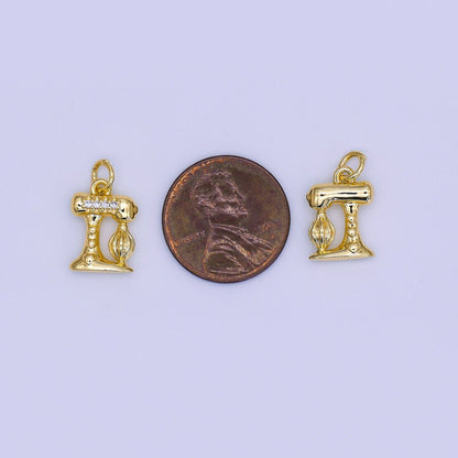 24K Gold Filled 14mm Micro Paved CZ Kitchen Mixer Charm | AJ316