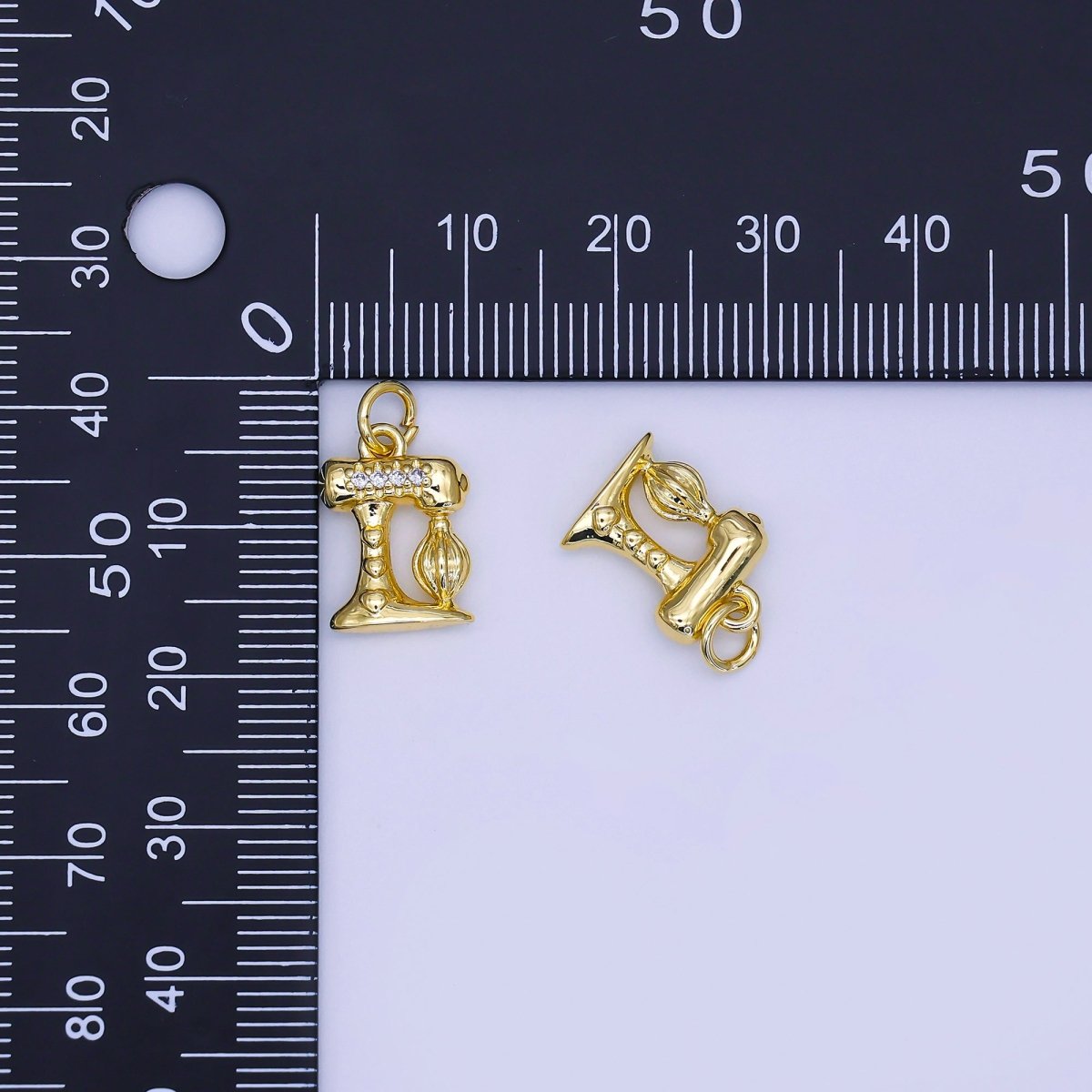 24K Gold Filled 14mm Micro Paved CZ Kitchen Mixer Charm | AJ316