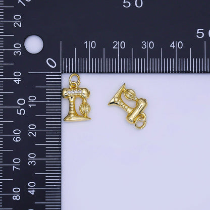 24K Gold Filled 14mm Micro Paved CZ Kitchen Mixer Charm | AJ316