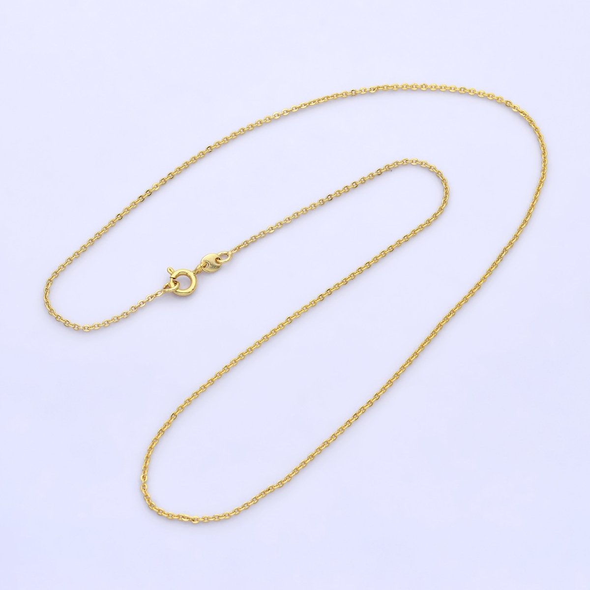 24K Gold Filled 1.4mm Minimalist Cable Chain 18 Inch Necklace | WA-2717
