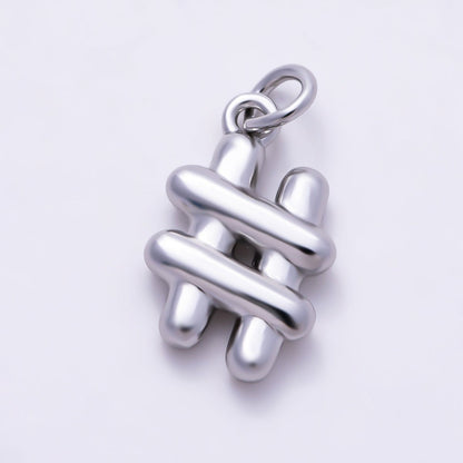 24K Gold Filled 14mm Minimalist Number Hashtag "