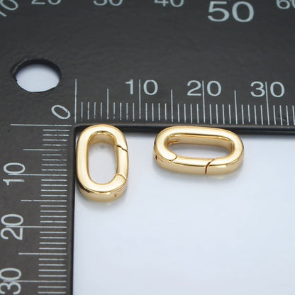 24K Gold Filled 14mm Minimalist Oblong Push Gate Closure Findings | Z968