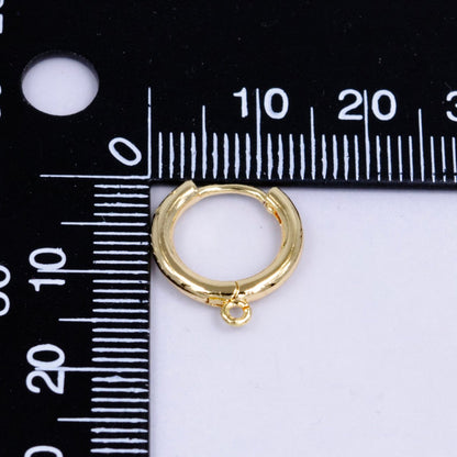 24K Gold Filled 14mm Minimalist Open Loop Drop Huggie Earring Findings | Z1023