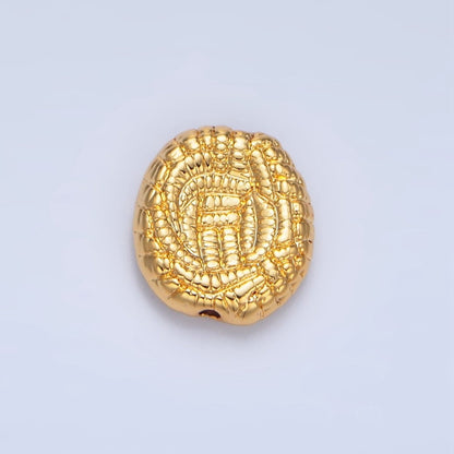 24K Gold Filled 14mm Multiple Rope Croissant Bead | B186
