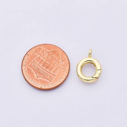 24K Gold Filled 14mm Oval Push Gate Clasps Charm Holder Enhancer Findings | Findings-00040