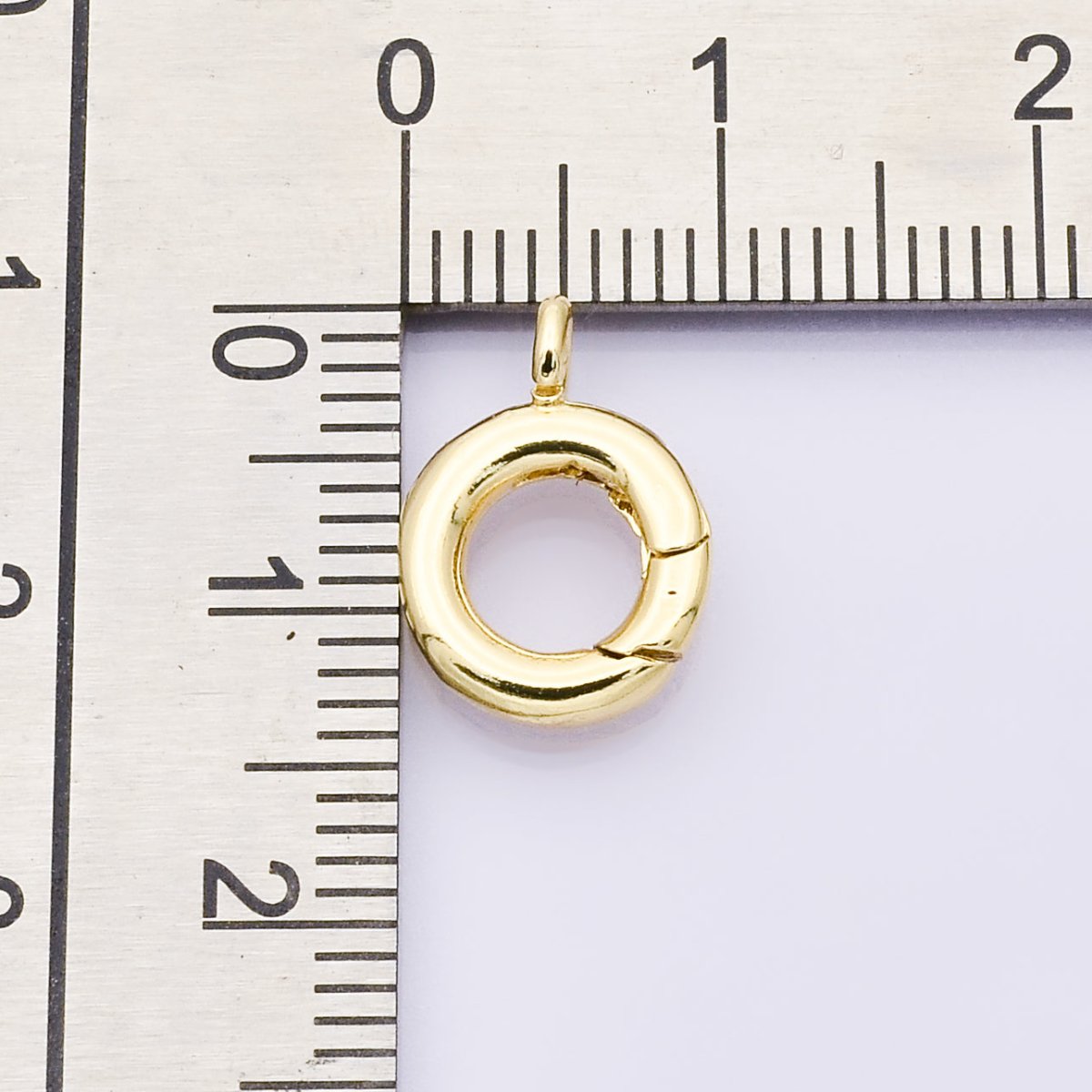 24K Gold Filled 14mm Oval Push Gate Clasps Charm Holder Enhancer Findings | Findings-00040