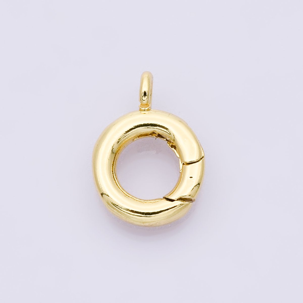 24K Gold Filled 14mm Oval Push Gate Clasps Charm Holder Enhancer Findings | Findings-00040