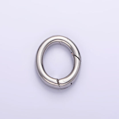24K Gold Filled 14mm Oval Push Spring Gate Findings in Gold &amp; Silver | Z798