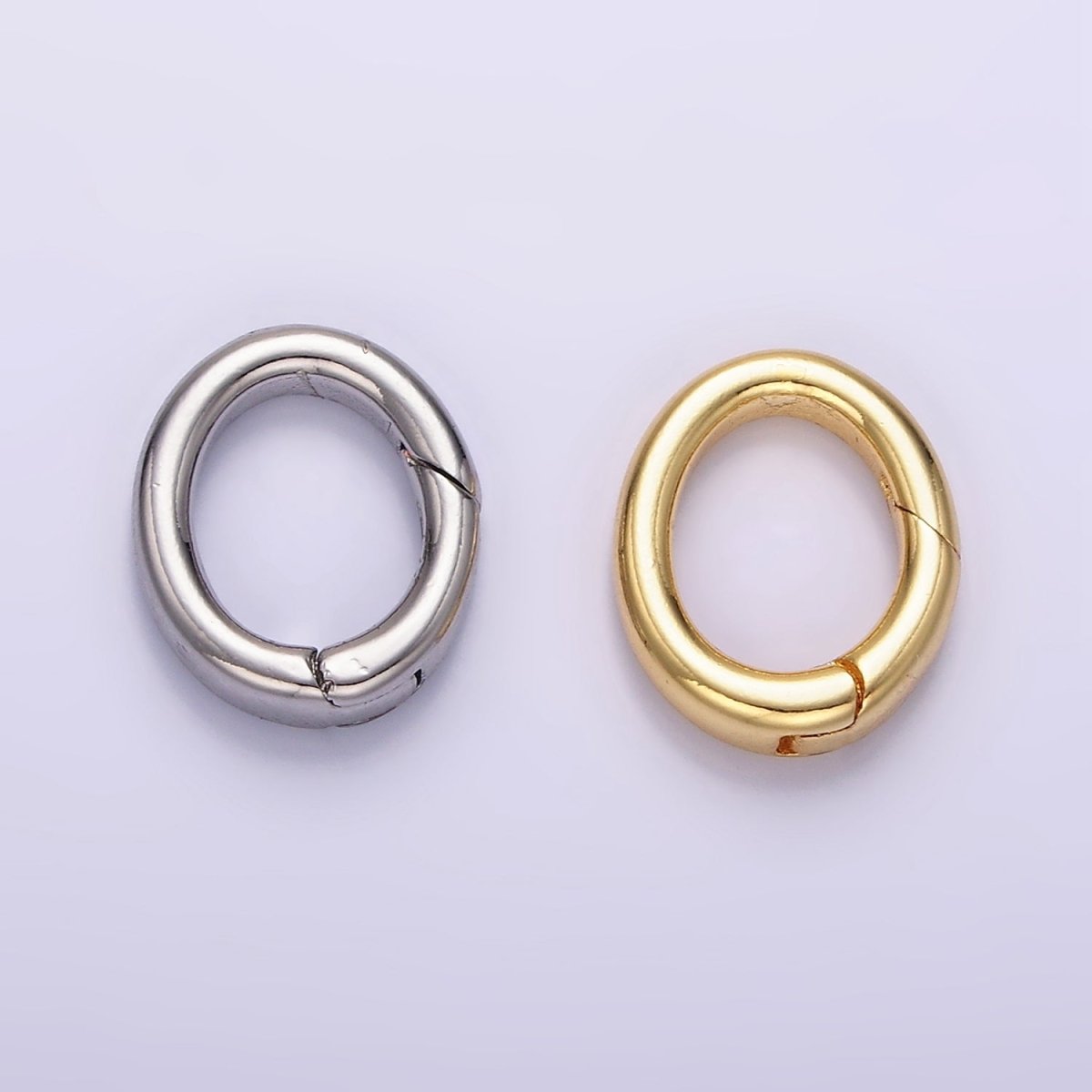 24K Gold Filled 14mm Oval Push Spring Gate Findings in Gold &amp; Silver | Z798