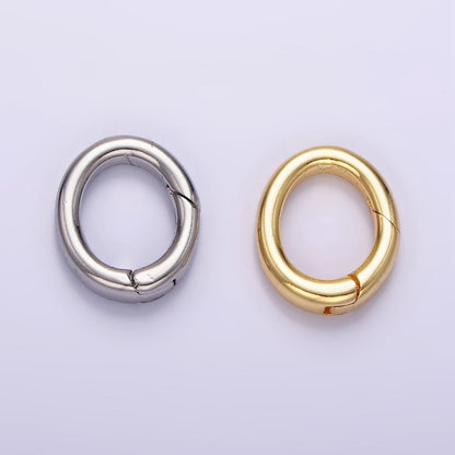24K Gold Filled 14mm Oval Push Spring Gate Findings in Gold &amp; Silver | Z798