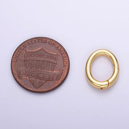 24K Gold Filled 14mm Oval Push Spring Gate Findings in Gold &amp; Silver | Z798