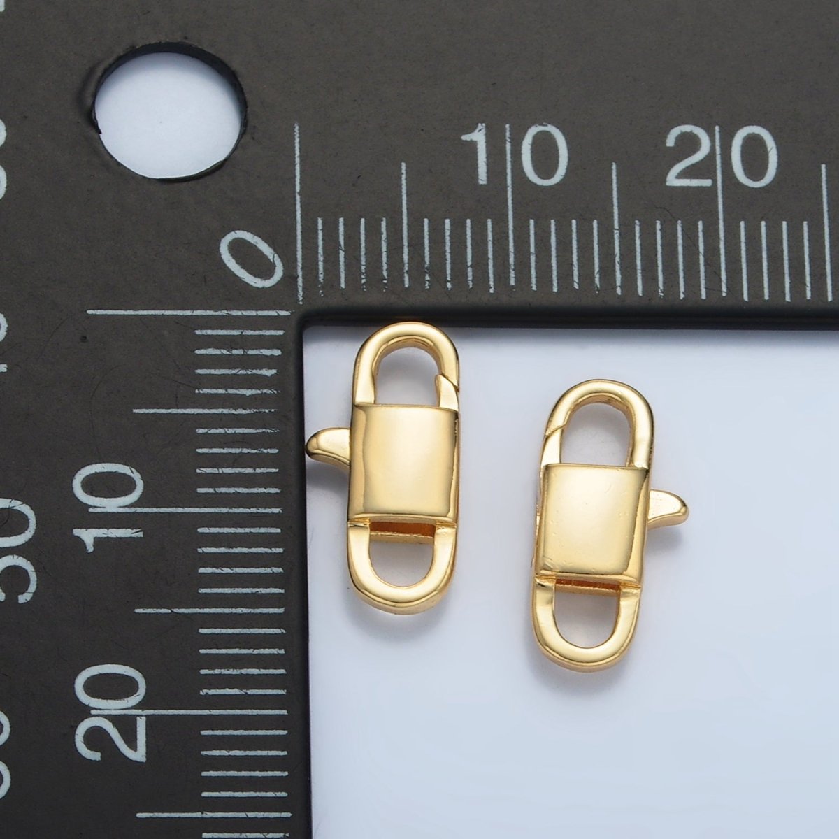 24K Gold Filled 14mm Rectangle Lobster Clasps Closure Findings | Z902