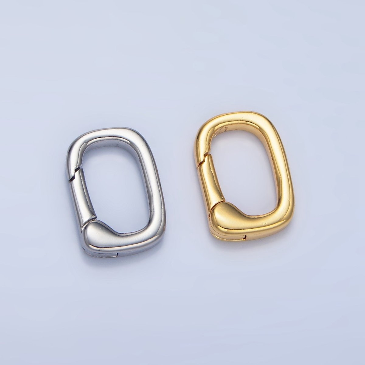 24K Gold Filled 14mm Square Push Spring Gate Findings in Gold &amp; Silver | Z966