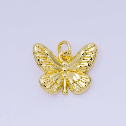 24K Gold Filled 14mm The Moth Butterfly Animal Charm | AH-586