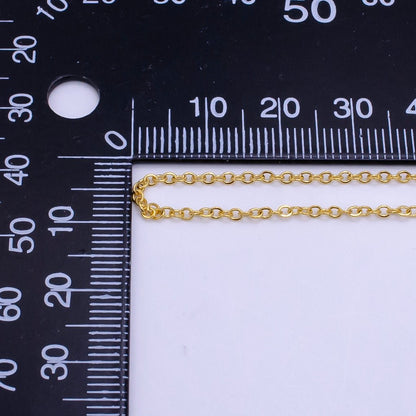 24K Gold Filled 1.5mm Cable Chain 17.5 Inch Necklace w. Extender | WA-2502