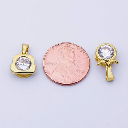 24K Gold Filled 15mm Clear CZ Zodiac Sign Pendant | A1352 - A1357