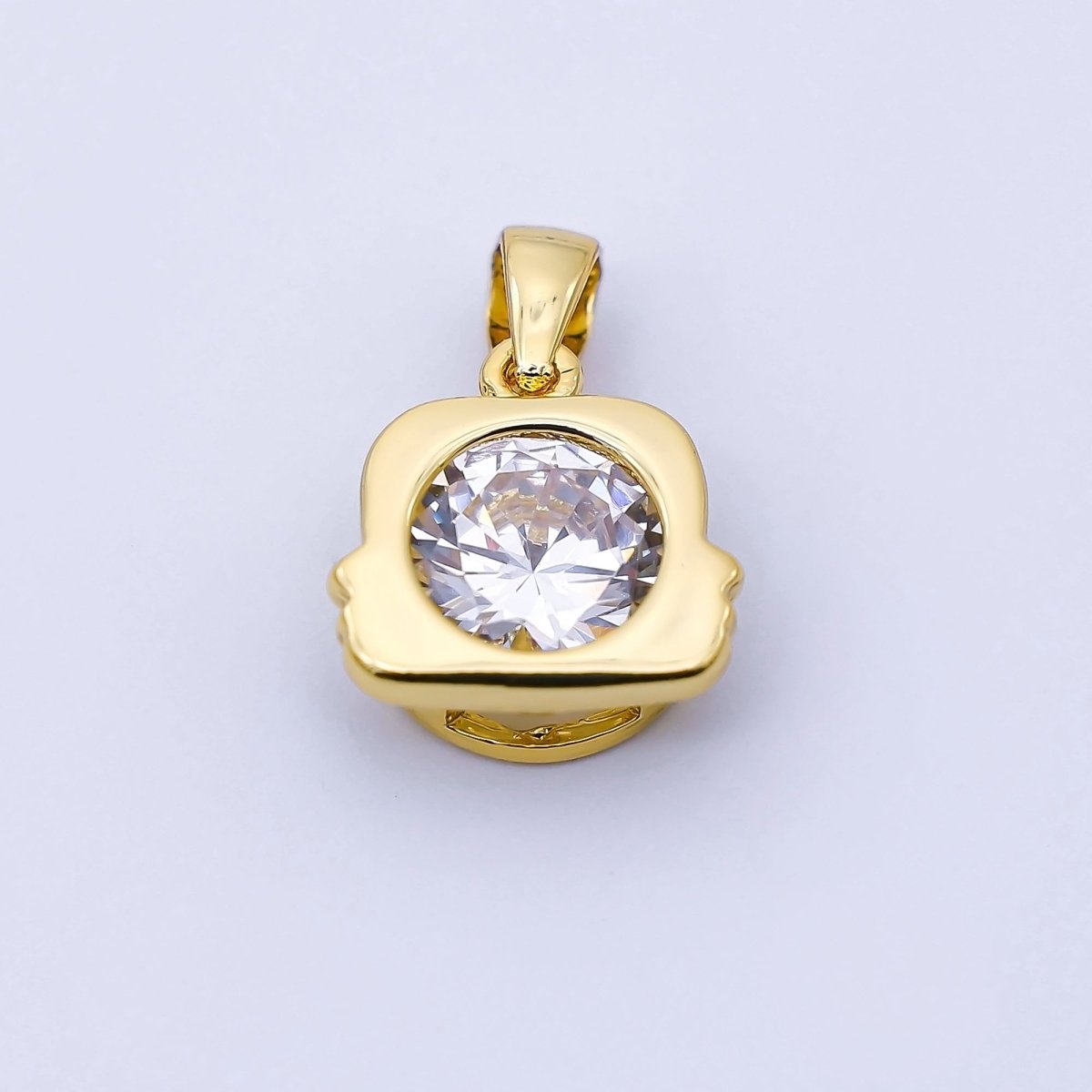 24K Gold Filled 15mm Clear CZ Zodiac Sign Pendant | A1352 - A1357