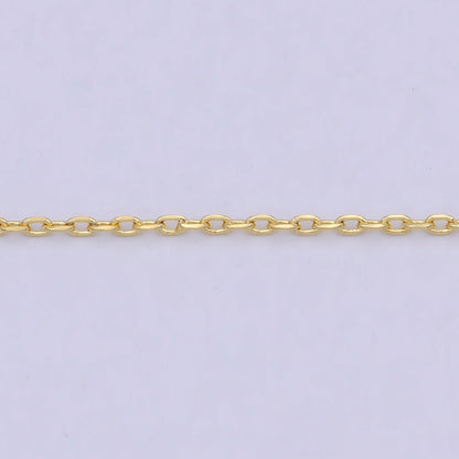24K Gold Filled 1.5mm Dainty Cable 18 Inch Layering Chain Necklace w. Extender | WA-792