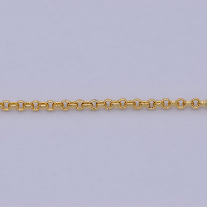 24K Gold Filled 1.5mm Dainty Round Rolo 18 Inch Layering Chain Necklace | WA-468 Clearance Pricing