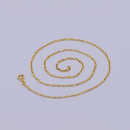 24K Gold Filled 1.5mm Dainty Round Rolo 18 Inch Layering Chain Necklace | WA-468 Clearance Pricing