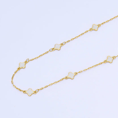 24K Gold Filled 1.5mm Enamel Lucky Clover Unfinished Satellite Chain by Yard | ROLL-1675 - ROLL-1678