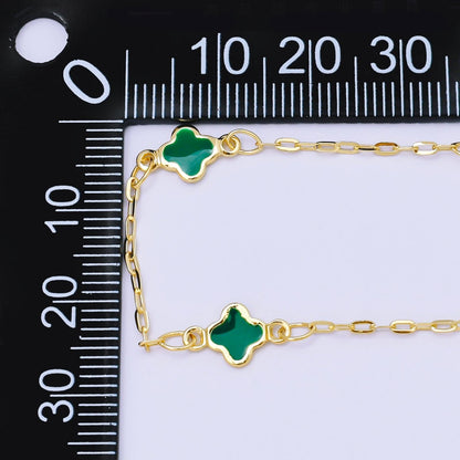 24K Gold Filled 1.5mm Enamel Lucky Clover Unfinished Satellite Chain by Yard | ROLL-1675 - ROLL-1678