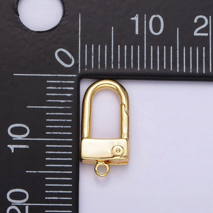 24K Gold Filled 15mm Half Oblong Push Spring Gate Jewelry Findings Supply | Z577