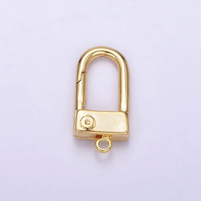 24K Gold Filled 15mm Half Oblong Push Spring Gate Jewelry Findings Supply | Z577