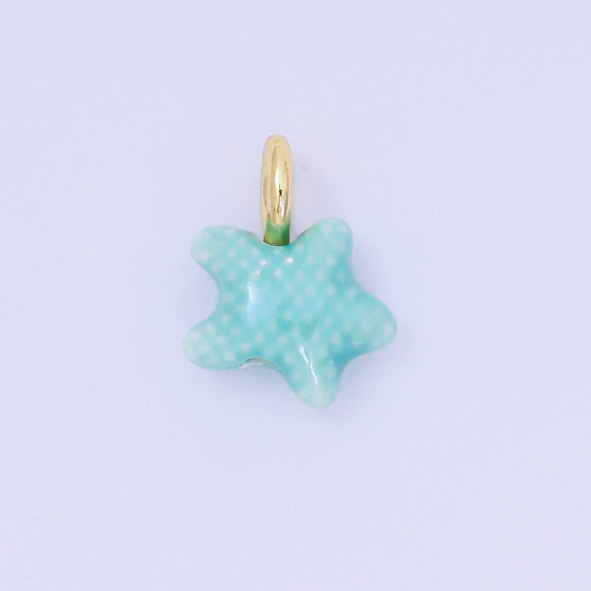 24K Gold Filled 15mm Handmade Ceramic Celestial Star Drop Charm | AF1532 - AF1539