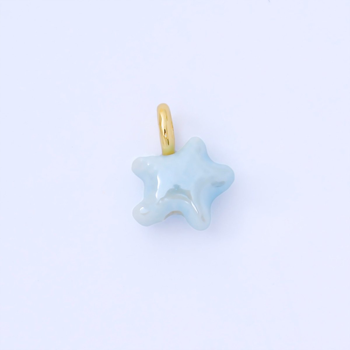 24K Gold Filled 15mm Handmade Ceramic Celestial Star Drop Charm | AF1532 - AF1539