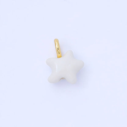 24K Gold Filled 15mm Handmade Ceramic Celestial Star Drop Charm | AF1532 - AF1539