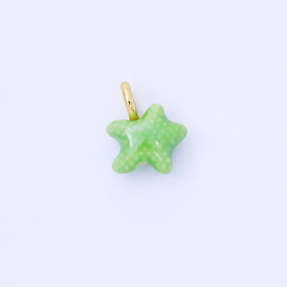 24K Gold Filled 15mm Handmade Ceramic Celestial Star Drop Charm | AF1532 - AF1539