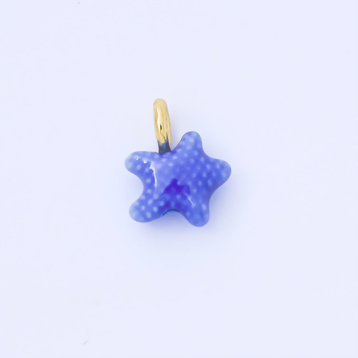 24K Gold Filled 15mm Handmade Ceramic Celestial Star Drop Charm | AF1532 - AF1539