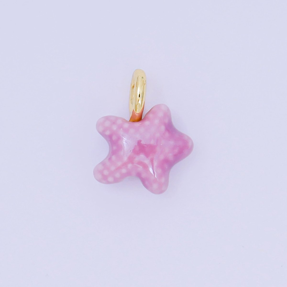 24K Gold Filled 15mm Handmade Ceramic Celestial Star Drop Charm | AF1532 - AF1539