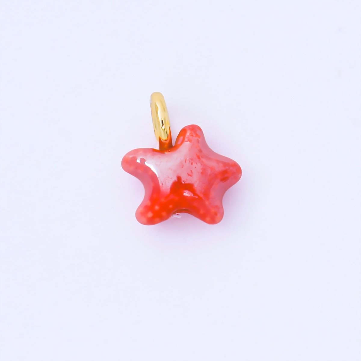 24K Gold Filled 15mm Handmade Ceramic Celestial Star Drop Charm | AF1532 - AF1539