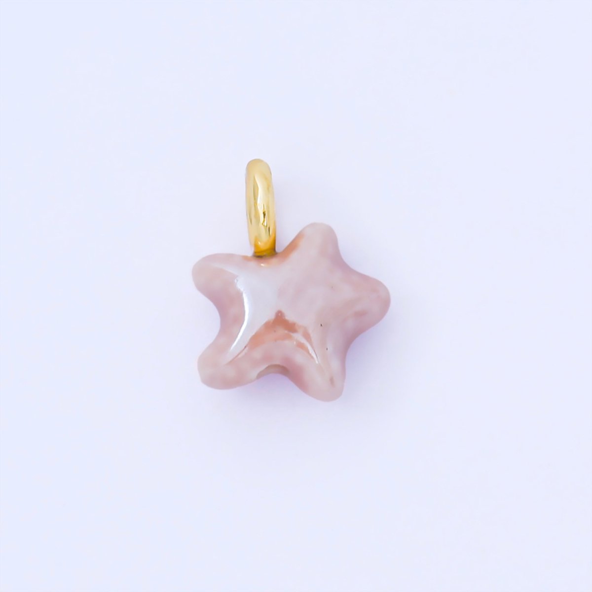 24K Gold Filled 15mm Handmade Ceramic Celestial Star Drop Charm | AF1532 - AF1539