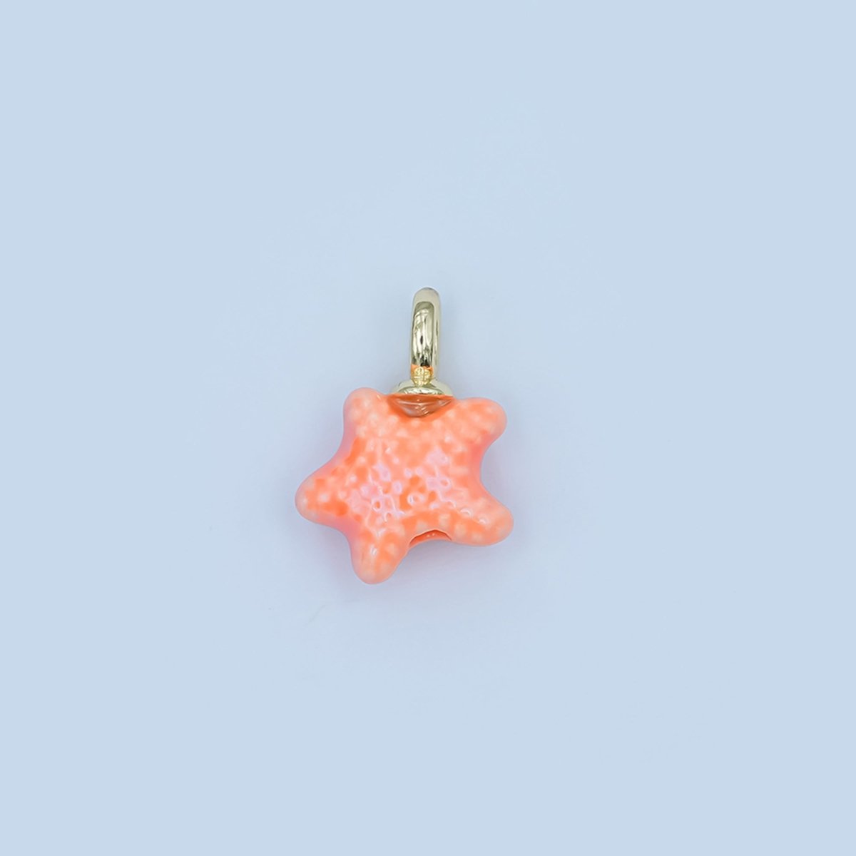 24K Gold Filled 15mm Handmade Ceramic Celestial Star Drop Charm | AF1532 - AF1539