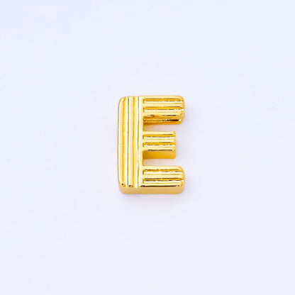 24K Gold Filled 15mm Initial Letter Alphabet Groovy Initial Spacer Bead | AF066 - AF078