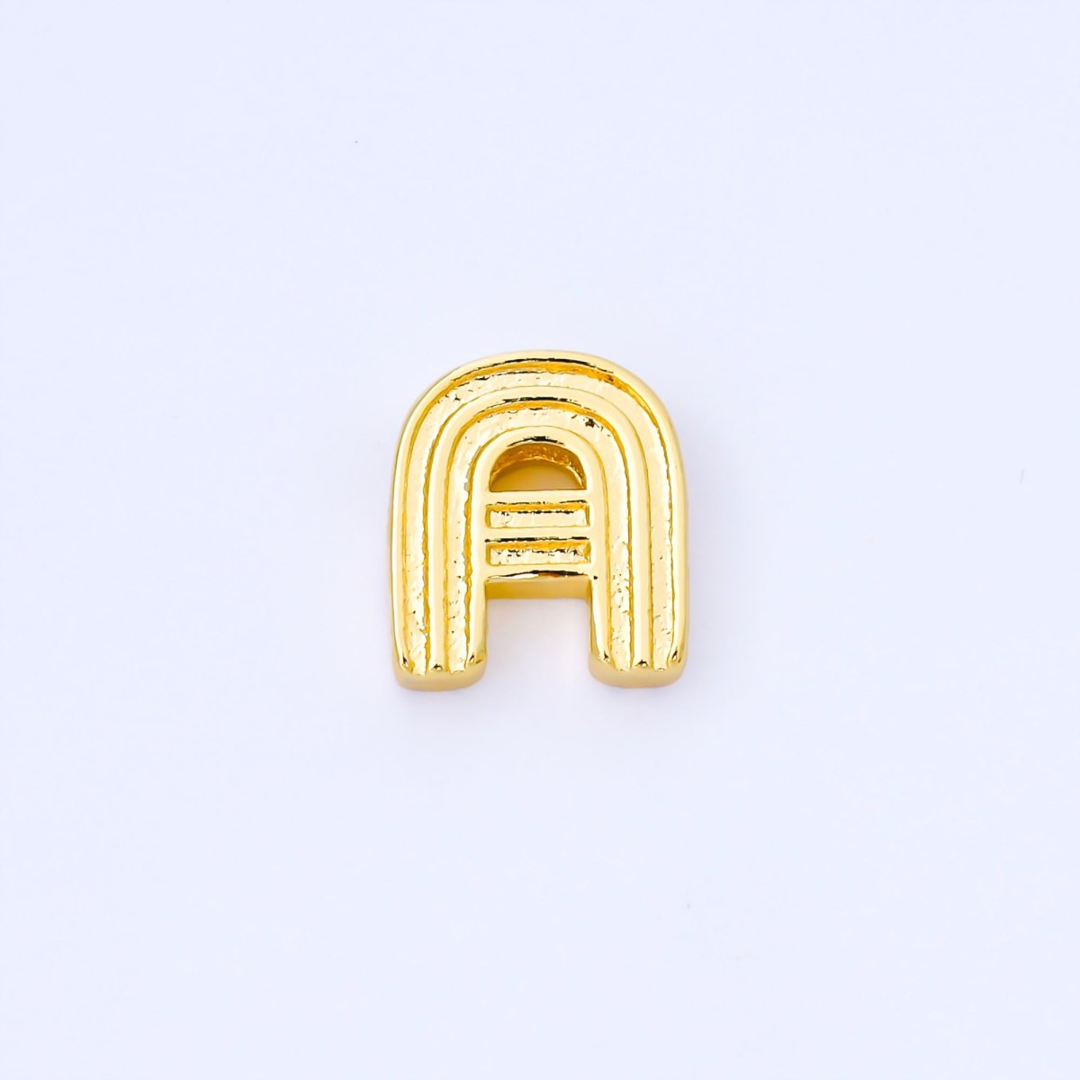 24K Gold Filled 15mm Initial Letter Alphabet Groovy Initial Spacer Bead | AF066 - AF078